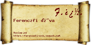 Ferenczfi Éva névjegykártya
